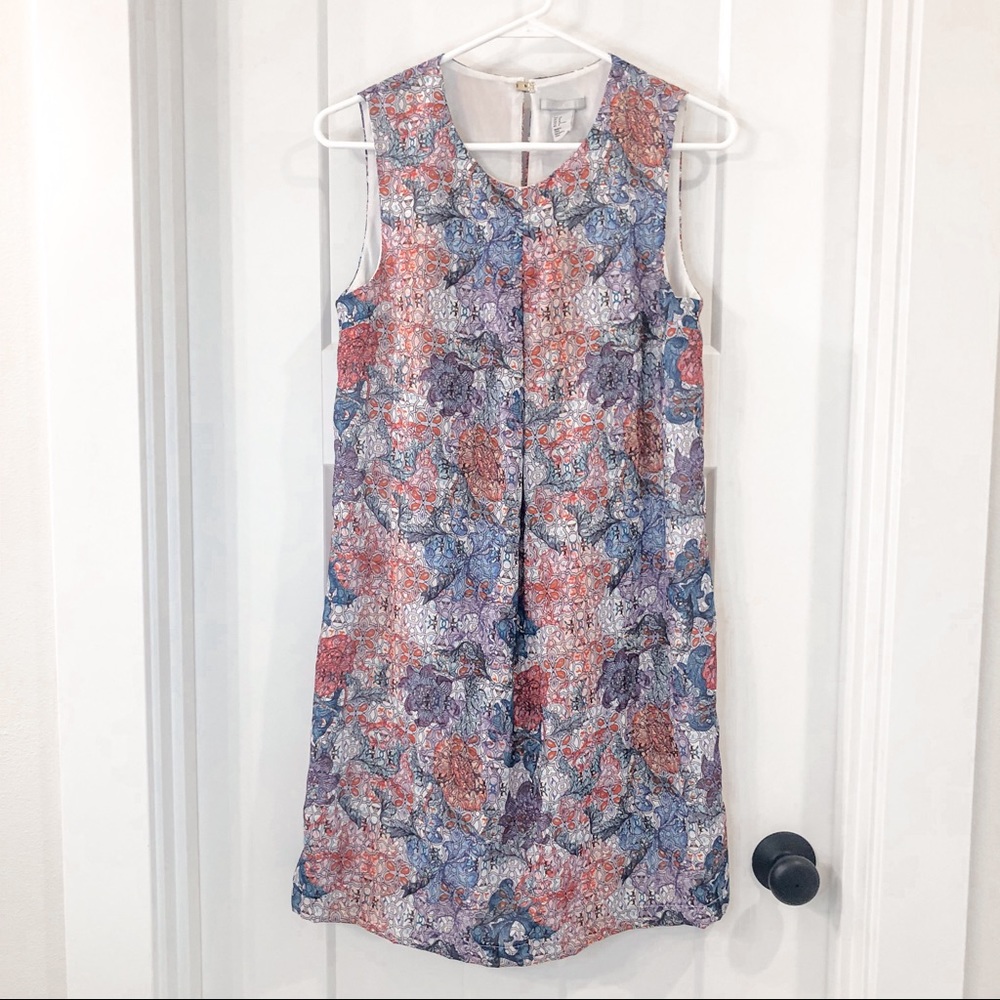 H&M Floral V Neck Midi Spring Dress Size 8